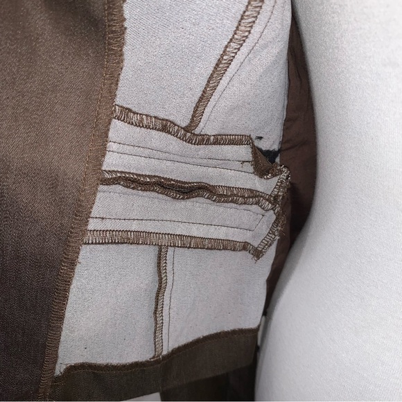 I.N. San Francisco Sz M Chocolate Brown 2 Button Unlined Fitted Blazer - Picture 10 of 10
